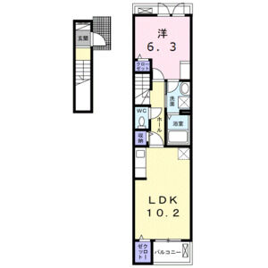 1LDK 間取り図