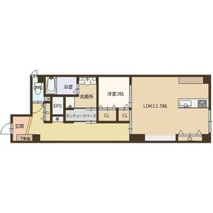 1LDK 間取り図
