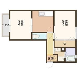 2DK 間取り図