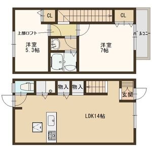 2LDK 間取り図