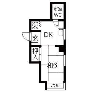 1DK 間取り図