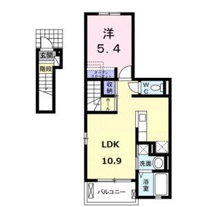 1LDK 間取り図
