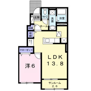 1LDK 間取り図