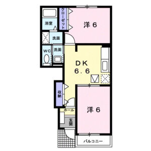 2DK 間取り図