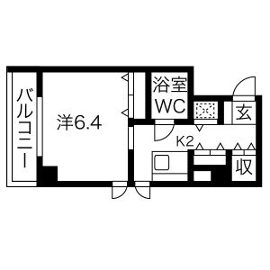 1K 間取り図