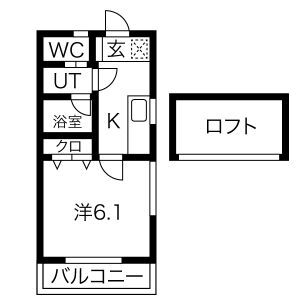 1K 間取り図