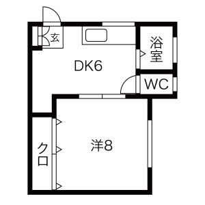 1DK 間取り図