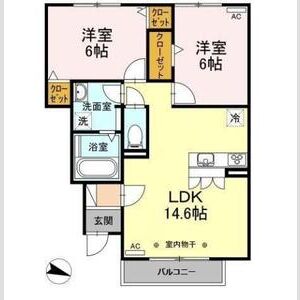 2LDK 間取り図