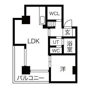 1LDK 間取り図