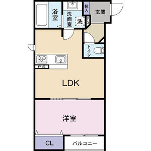 1LDK 間取り図