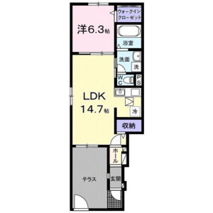 1LDK 間取り図