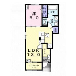 1LDK 間取り図