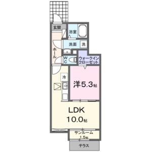 1LDK 間取り図
