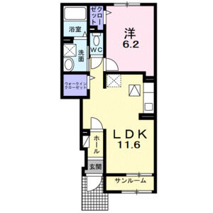 1LDK 間取り図