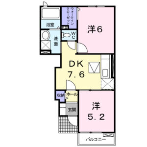 2DK 間取り図