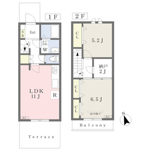 2LDK 間取り図
