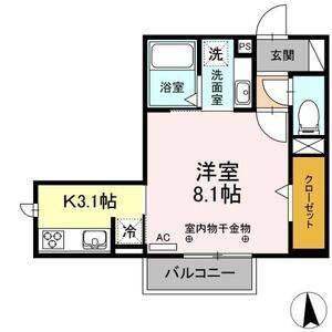 1K 間取り図