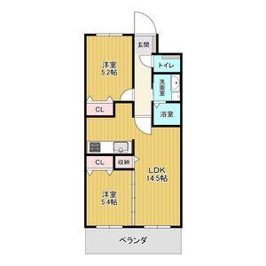 2LDK 間取り図