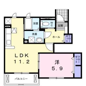 1LDK 間取り図