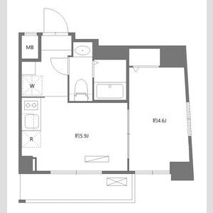 1DK 間取り図
