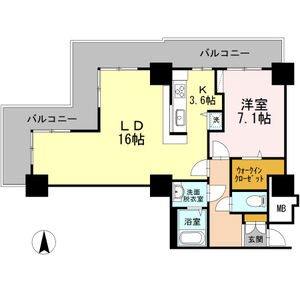 1LDK 間取り図