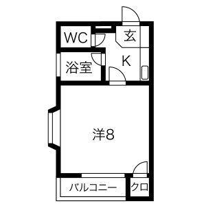 1K 間取り図