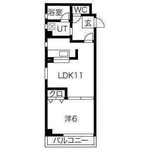 1LDK 間取り図