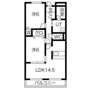 2LDK 間取り図