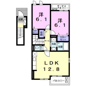 2LDK 間取り図
