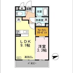 1LDK 間取り図