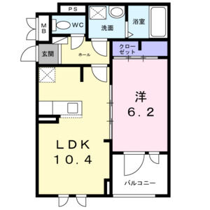 1LDK 間取り図