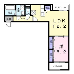 1LDK 間取り図