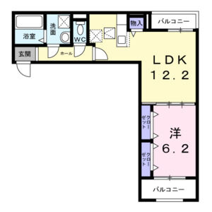 1LDK 間取り図