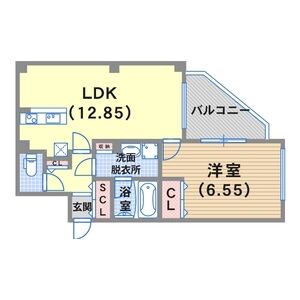 1LDK 間取り図