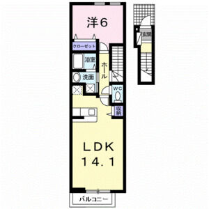 1LDK 間取り図
