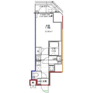 1K 間取り図