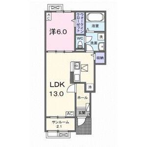1LDK 間取り図