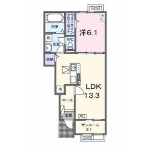 1LDK 間取り図