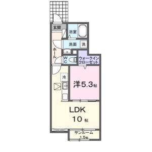 1LDK 間取り図