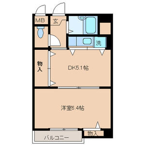 1DK 間取り図