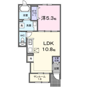 1LDK 間取り図