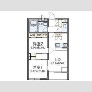 2DK 間取り図
