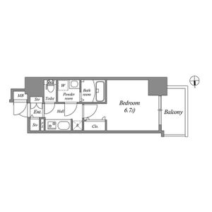 1K 間取り図