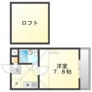 1K 間取り図