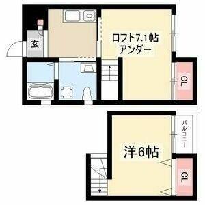 1K 間取り図