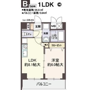 1LDK 間取り図