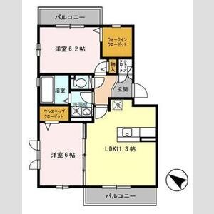 2LDK 間取り図