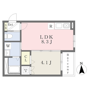 1LDK 間取り図