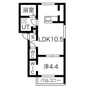 1LDK 間取り図
