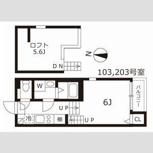 1K 間取り図